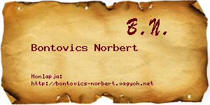 Bontovics Norbert névjegykártya